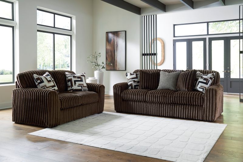 Rent To Own Ashley Ashley Midnight-Madness Chocolate Sofa and Loveseat