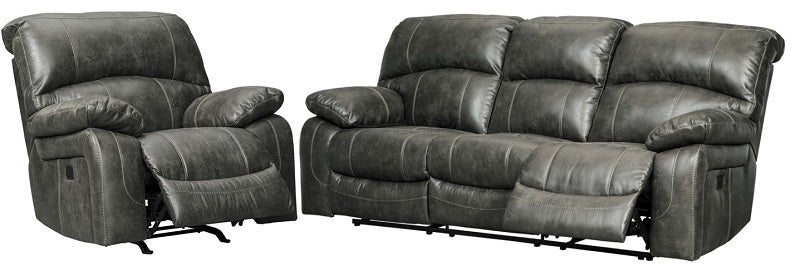 Ashley Dunwell Steel Power Reclining Sofa and Recliner