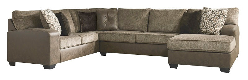 Ashley Abalone Chocolate 3-Piece Chaise Sectional