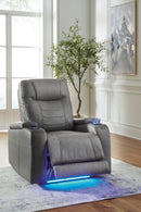 Ashley Schooner Rocks-Slate PWR Recliner/ADJ Headrest