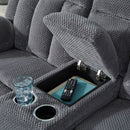 Ashley Observation Steel REC PWR Sofa w/Drop Down Table & Loveseat w/Console