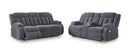 Ashley Observation Steel REC PWR Sofa w/Drop Down Table & Loveseat w/Console