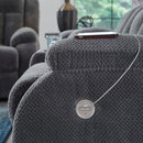 Ashley Observation Steel REC PWR Sofa w/Drop Down Table & Power Rocker Recliner
