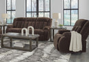 Ashley Observation Chocolate REC PWR Sofa w/Drop Down Table & Power Rocker Recliner