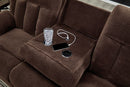 Ashley Observation Chocolate REC PWR Sofa w/Drop Down Table & Power Rocker Recliner