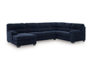 Ashley SimpleJoy Navy 3-Piece Sectional Sofa with Chaise