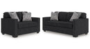 Ashley Jasmine Peaks Coal Sofa & Loveseat