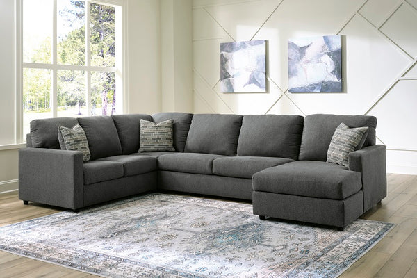 Ashley Edenfield-Charcoal 3-Piece Sectional with Chaise