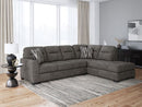 Ashley Olten Graphite 2-Piece Sectional with Chaise