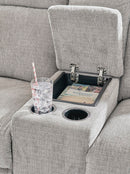 Ashley Barnsana Ash Power Reclining Sofa & Power Reclining Loveseat with Console