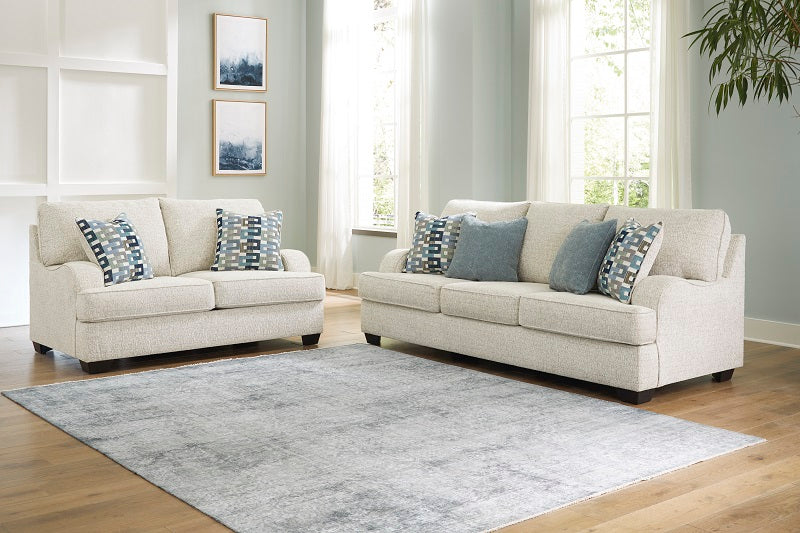 Rent To Own Ashley Valerano-Parchment Sofa & Loveseat