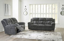 Ashley Frohn Graphite Reclining Sofa & Reclining Loveseat w/Console