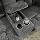 Ashley Frohn Graphite Reclining Sofa & Reclining Loveseat w/Console