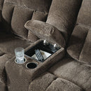 Ashley Frohn Chocolate Reclining Sofa & Reclining Loveseat w/Console