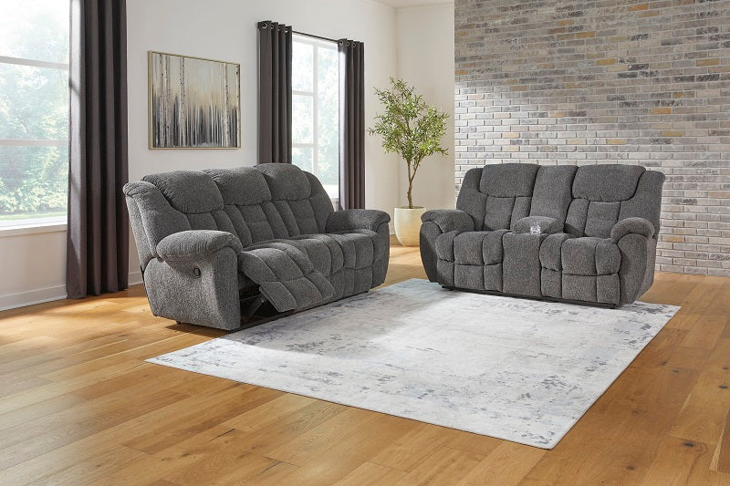 Ashley Foreside Reclining Sofa & DBL Rec Loveseat w/Console