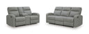 Ashley Gauntlet Sterling Reclining Sofa & DBL Rec Loveseat w/Console