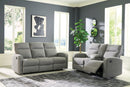 Ashley Gauntlet Sterling Reclining Sofa & DBL Rec Loveseat w/Console