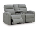 Ashley Gauntlet Sterling Reclining Sofa & DBL Rec Loveseat w/Console