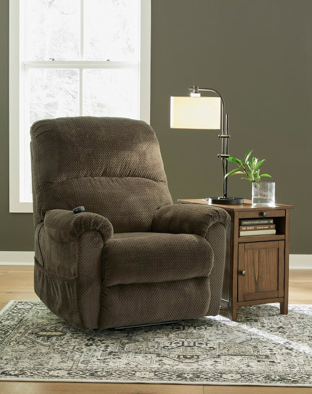 Ashley Shadowboxer Chocolate Power Lift Recliner