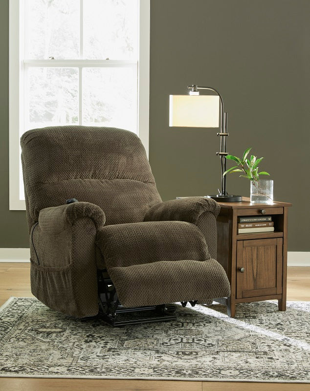 Ashley Shadowboxer Chocolate Power Lift Recliner