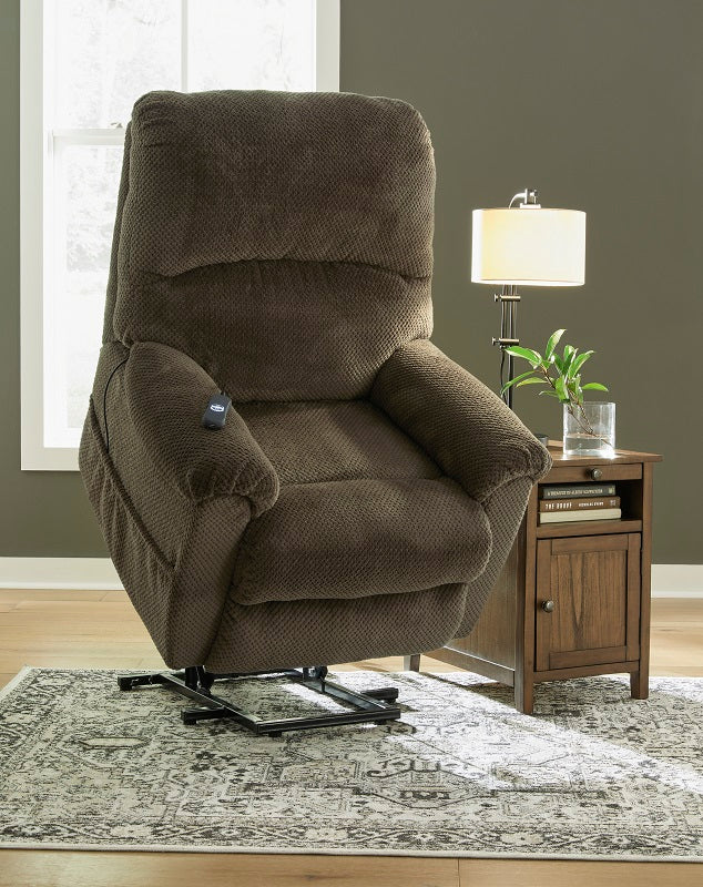 Ashley Shadowboxer Chocolate Power Lift Recliner