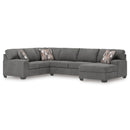 Ashley Clarington Greystone 3-Piece Sectional with Chaise
