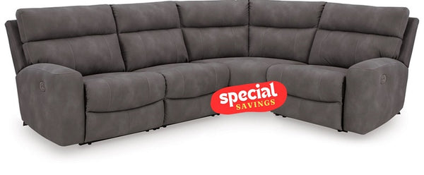 Ashley Next-Gen DuraPella Slate 4-Piece Power Reclining Sectional