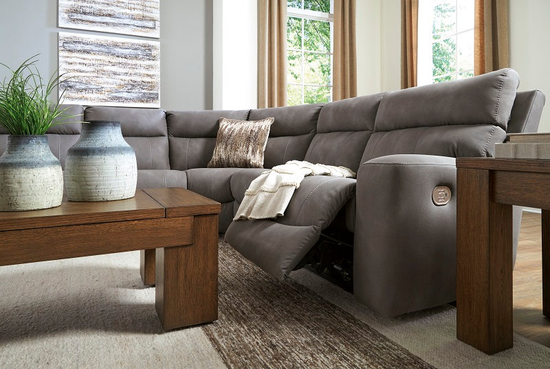 Ashley Next-Gen DuraPella Slate 4-Piece Power Reclining Sectional