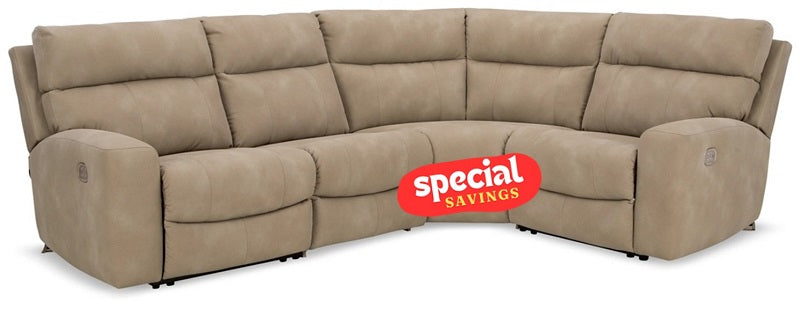 Ashley Next-Gen DuraPella Sand 4-Piece Power Reclining Sectional