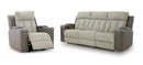 Ashley WhipLash Sisal PWR REC Sofa & Recliner with ADJ Headrest