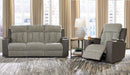 Ashley WhipLash Sisal PWR REC Sofa & Recliner with ADJ Headrest