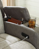 Ashley WhipLash Sisal PWR REC Sofa & Recliner with ADJ Headrest
