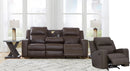 Ashley Lavenhorne Granite Reclining Sofa with Drop down Table & Recliner