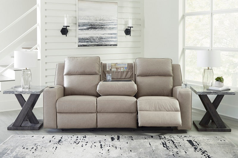 Ashley Lavenhorne Pebble Reclining Sofa with Drop down Table & Recliner