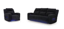 Ashley Belvarrow Black PWR REC Sofa & Recliner with ADJ Headrest