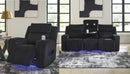 Ashley Belvarrow Black PWR REC Sofa & Recliner with ADJ Headrest