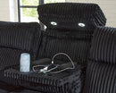 Ashley Belvarrow Black PWR REC Sofa & Recliner with ADJ Headrest