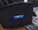 Ashley Belvarrow Black PWR REC Sofa & Recliner with ADJ Headrest