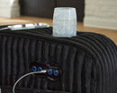 Ashley Belvarrow Black PWR REC Sofa & Recliner with ADJ Headrest