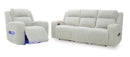 Ashley Forest Lake Alloy PWR REC Sofa & Recliner with ADJ Headrest