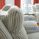 Ashley Forest Lake Alloy PWR REC Sofa & Recliner with ADJ Headrest
