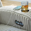 Ashley Forest Lake Alloy PWR REC Sofa & Recliner with ADJ Headrest