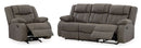 Ashley First Base Gunmetal Reclining Sofa & Rocker Recliner