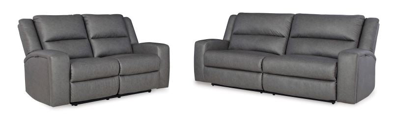 Ashley Brixworth Slate Reclining Sofa & Reclining Loveseat