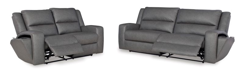 Ashley Brixworth Slate Reclining Sofa & Reclining Loveseat