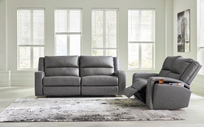 Ashley Brixworth Slate Reclining Sofa & Reclining Loveseat