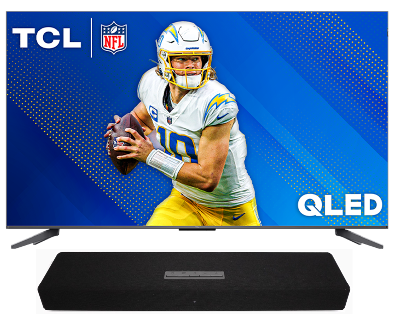 TCL 85" Q Class 4K UHD HDR QLED Smart TV with Google TV & Boston Acoustics TVee Model 22 Sound Bar Combo (85Q681G/TVee Model 22)