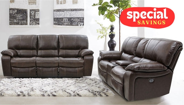 Cheers Arlington Brown Reclining Sofa & Reclining Loveseat