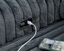 Ashley HamlinBay Gunmetal Power Gliding Chaise