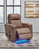 Ashley Lorrenton Caramel Glider PWR REC w/Audio System